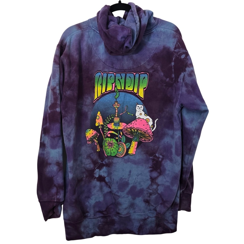 RIPNDIP‎ Lord Nermal Tie Dye Hoodie Psychedelic Mushroom Hookah Purple Mens L